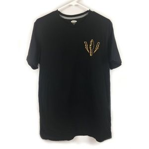 Old Navy Black Graphic Tee Size Tall Large